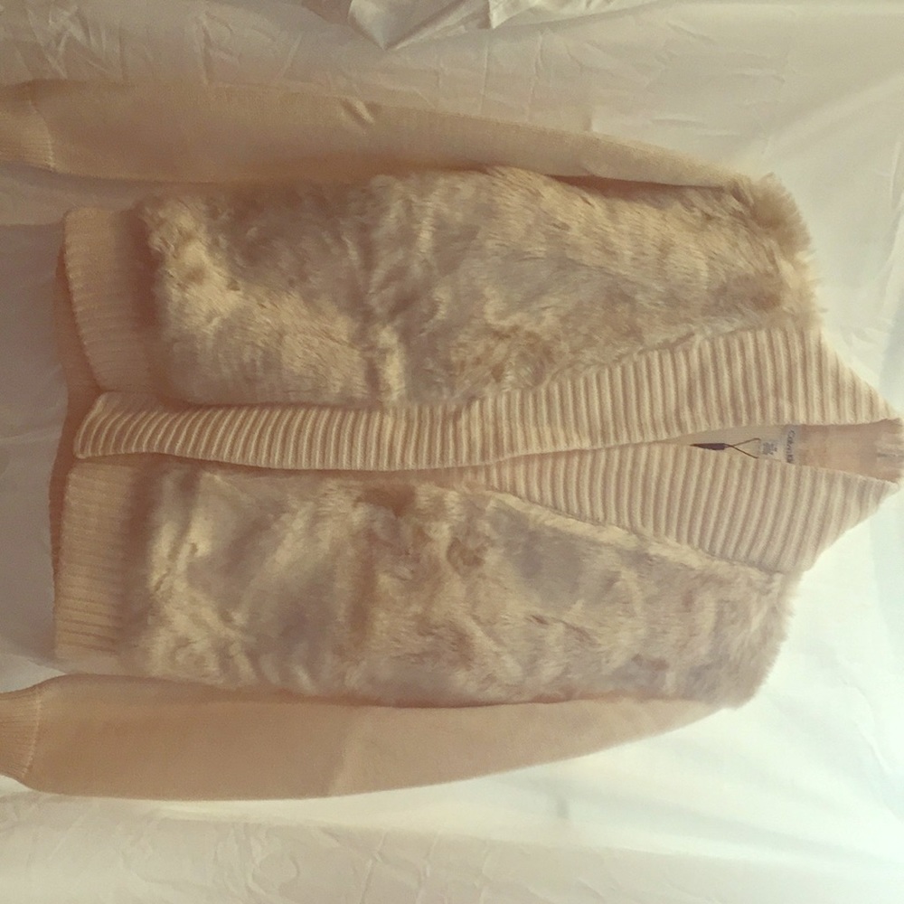 Calvin Klein faux fur sweater